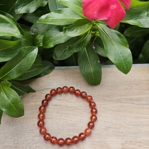 Red Agate Crystal Beaded Bracelet
